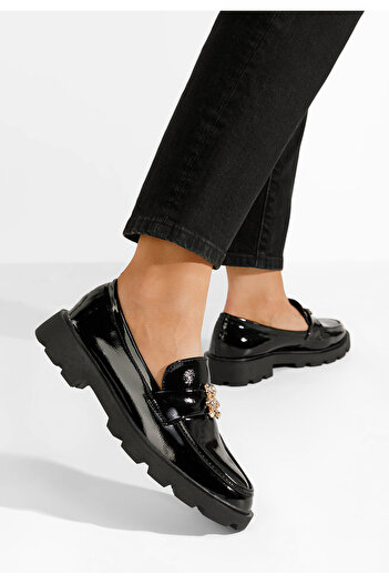 B T Shoes Čierne mokasíny dámske Onyama