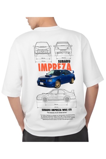 essun Футболка з принтом Subaru Impreza wrx sti Oversize