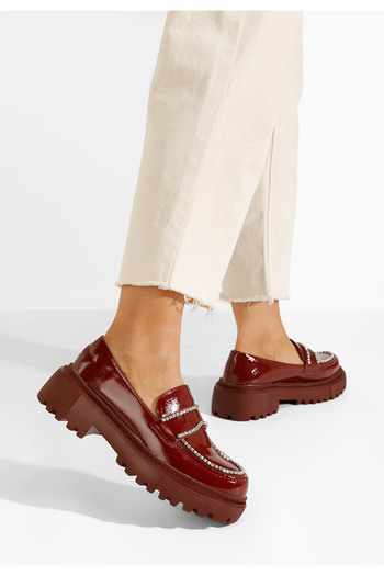 B T Shoes Červené mokasíny dámske Semala