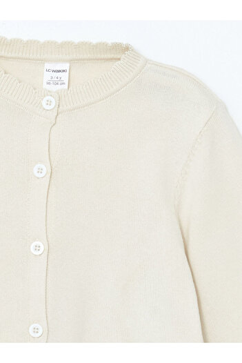 LC Waikiki Timeless Recommendations from Timeless Store |   Crew Neck Girl's Knitwear Cardigan