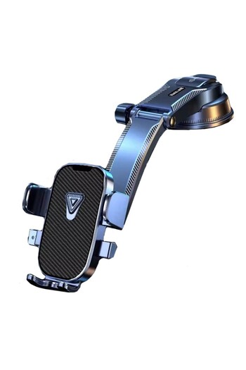 Flippy Car Phone Holder, Flippy, Rotating with Suction Cup, 20 x 14 x 11 cm, Carbon Blue