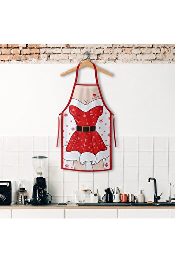 Flippy Decorative Kitchen Apron, Flippy, Christmas Theme, 50 x 70 cm, Craciunita Model, Polyester, Red