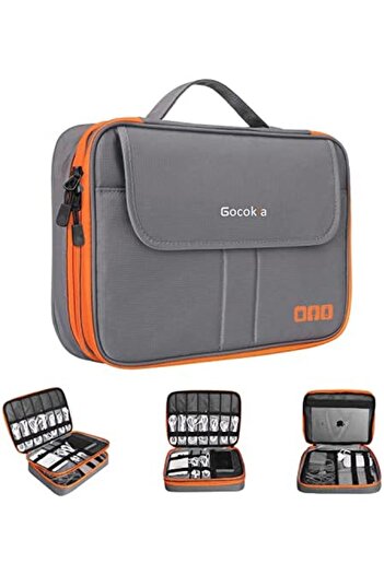 Generic Double Layers Large Capacity Travel Electronic Accessories Organizer Bag, 2 Front Pockets Travel Gad