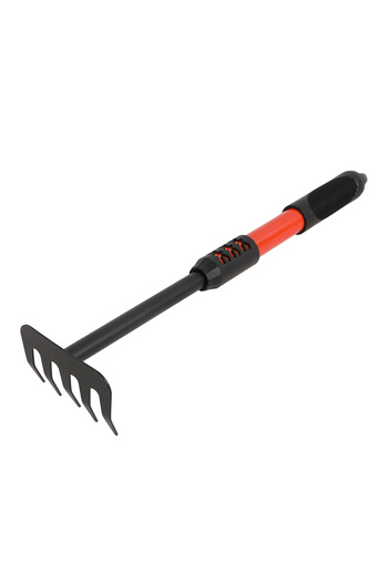 Lawazim Garden Hand Rake - 5 Steel Tines with Plastic Handle for Cultivating and Soil Raking