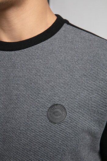 Lee Cooper Diagonal Men's O Neck Sweatshirt Black