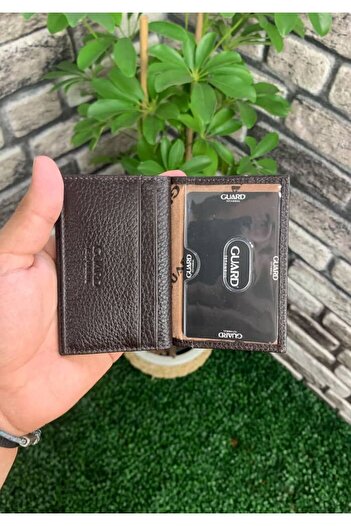 GUARD Brown Genuine Leather Mini Size Credit Card Holder - Grd250902Wt599