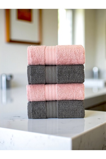 Denia Home Textile |   Evoa |   100% Cotton 4-Piece Hand / Face Towel Set