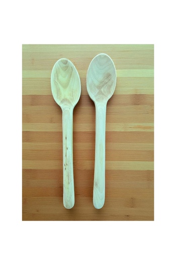 artizanmutfak Juniper Wood Handmade Double Wooden Spoon Set No:2