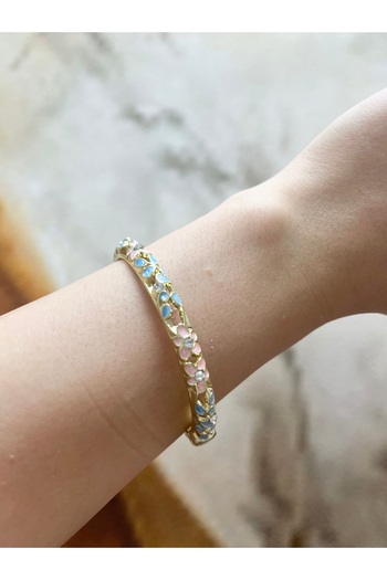 Vitastyle Moonflower Flower Minelli Zircon Stone Detail Clamp Bracelet