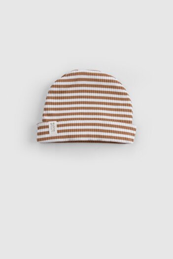 Little Gusto Organic Cotton Modal Brown Baby Beanie
