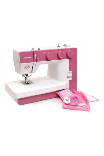 Janome Masina de cusut electromecanica 1522PG, 25 Programe, 860 Imp/Min, 60W, Alb/Roz