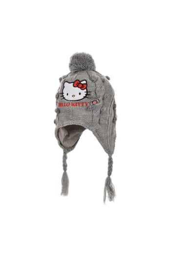 Hello Kitty Children's knitted hat, gray, Hello Kitty