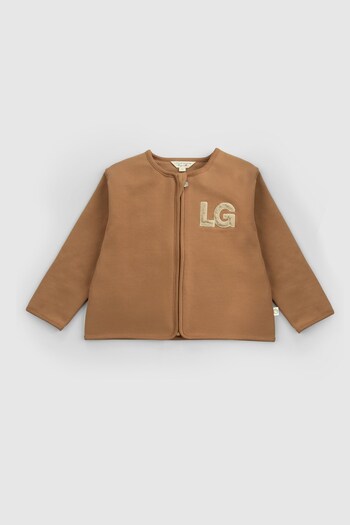 Little Gusto Organic Cotton Baby Jacket with Fluffy Inside Brown