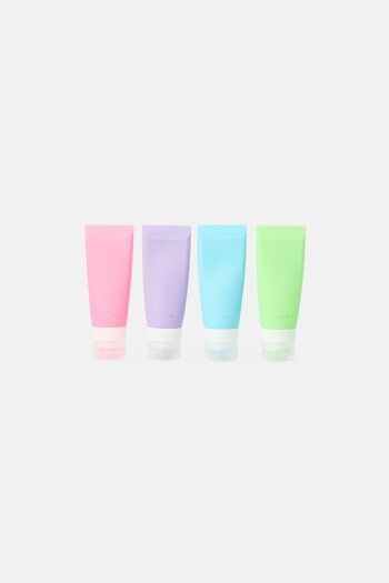 Luxe + Willow 4 Pieces Refillable Silicone Bottles 80 ml, Multicolor