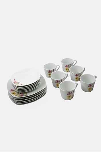 Ritzenhoff & Breker 18 Pieces Floral Porcelain Coffee Set, White