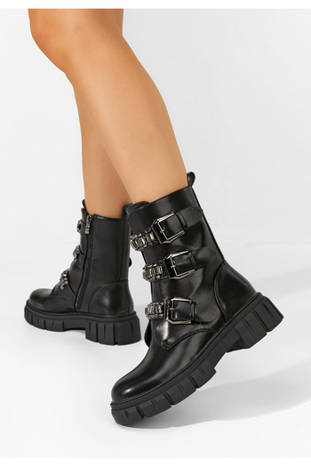B T Shoes Černé kotníkové boty Rivia