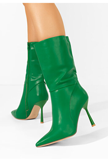 B T Shoes Μπότες με λεπτό τακούνι Dennya πρασινο
