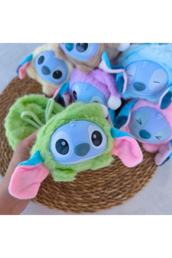 senacacollection Stitch Plush Drawstring Pencil Case Imported Pen Holder 1Pc