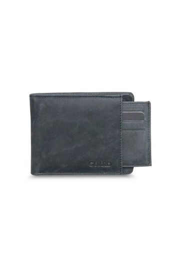 GUARD Antique Black Genuine Leather Horizontal Model Men's Wallet with Hidden Card Compartment - Grd250902Wt1593