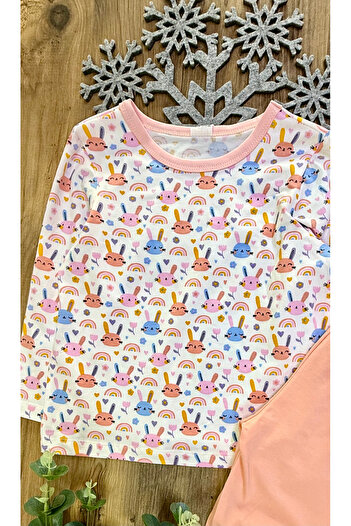 CemBebe Girls' Pajamas Seasonal Long Sleeve Anti-Sweat Thin Single Jersey Cotton Fabric