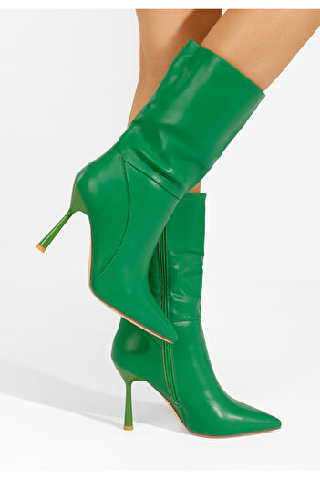 B T Shoes Μπότες με λεπτό τακούνι Dennya πρασινο