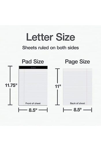 STOREMAX Snshop 8.5 X 11 Legal Pad, 12-Pack, Wide Ruled, White Paper, 50 Sheets Per Pad