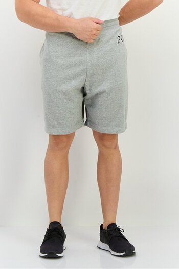 GAP Men Drawstring Embroidered Logo Basic Shorts, Grey