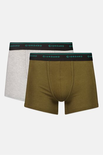 Giordano Men 2 Pieces Brand Logo Trunks, Multicolor