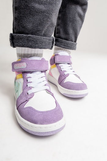 mnpc Unisex Çocuk Lila-Pembe Hakiki Deri Anatomik Günlük Bot