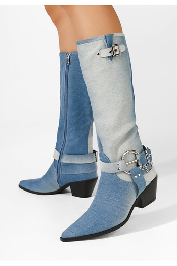 B T Shoes Μπότες με χοντρό τακούνι Laoise V2 Τζιν