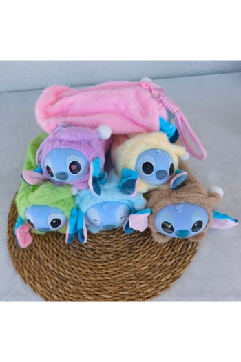 senacacollection Stitch Plush Drawstring Pencil Case Imported Pen Holder 1Pc