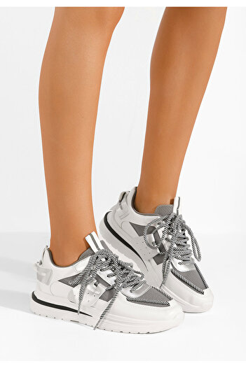B T Shoes Bílé dámské tenisky Azzana