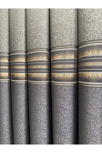 NİVEMESHOME Nivemeshome Lenda ft 614336 V_2540 Anthracite 1/3 Frequently Pleated Background Curtain Apm