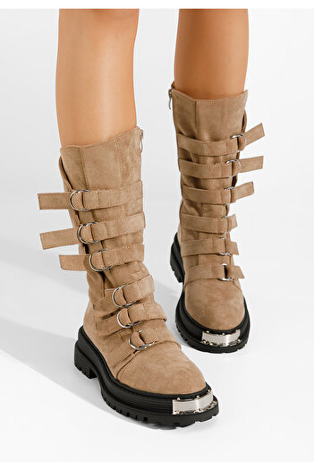 B T Shoes Αρβυλάκια ψηλα γυναικεία Lunia Χακι