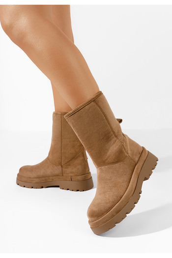 B T Shoes Χειμερινά μπότες γυναικείε Tenderly V2 ταμπά
