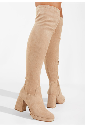 B T Shoes Ψηλές μπότες μπεζ Aria