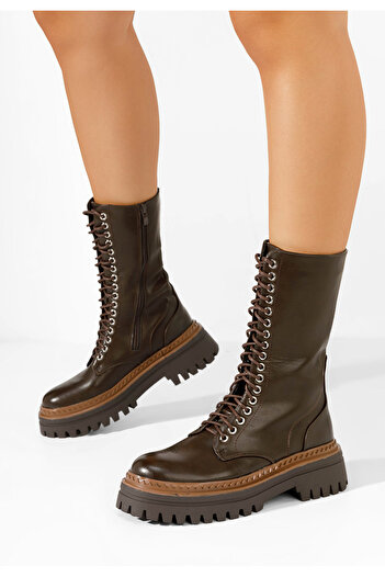 B T Shoes Bocanci inalti de dama Izabele maro