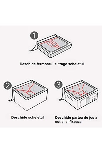 ONSG Foldable Storage Box, Flippy, with Zipper, 66 L, Textile, 50x40x33 cm, with Window, Metal Frame, Sta
