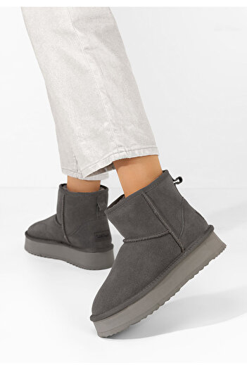 B T Shoes Šedé dámské válenky Elvera