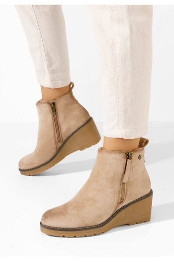 B T Shoes Μποτακια πλατφορμεσ Ellen μπεζ