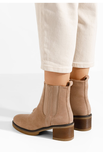 B T Shoes Γυναικεία Μποτάκια Zhiva μπεζ