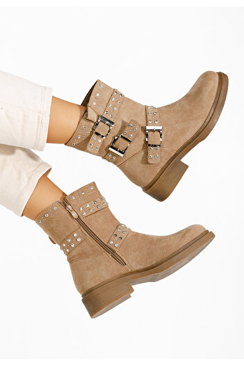 B T Shoes Γυναικεία μποτάκια Marellen χακι