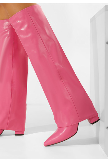 B T Shoes Cizme cu toc gros Azinia fucsia