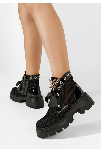 B T Shoes Ghete de vara Marcania negre