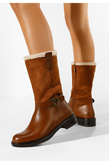 B T Shoes Γυναικείες Μπότες Καμηλο Larcana