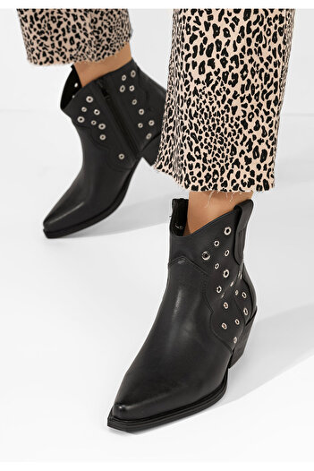 B T Shoes Γυναικεία Μποτάκια Cowboy Sirena Μαύρα