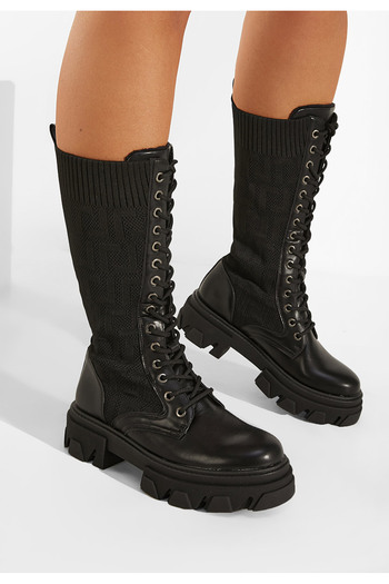 B T Shoes Bocanci inalti dama negri Dorine V2