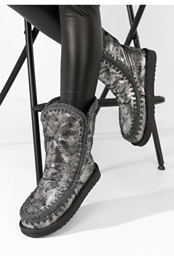 B T Shoes Silver Georgette moccasin boots