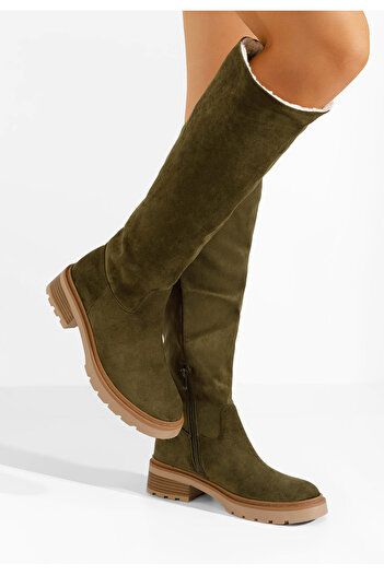 B T Shoes Mποτεσ γυναικειεσ φλατ Nolia πρασινο