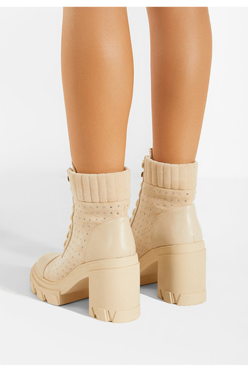 B T Shoes Γυναικεία Μποτάκια μπεζ Molina